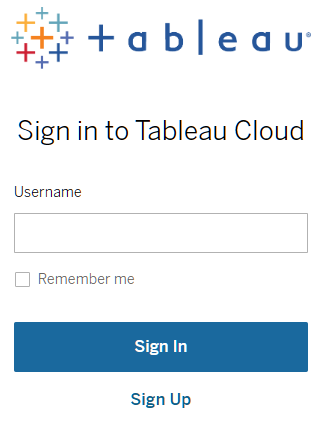 Image of Tableau SSO Sign on Page