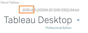 version identificaiton within Tableau